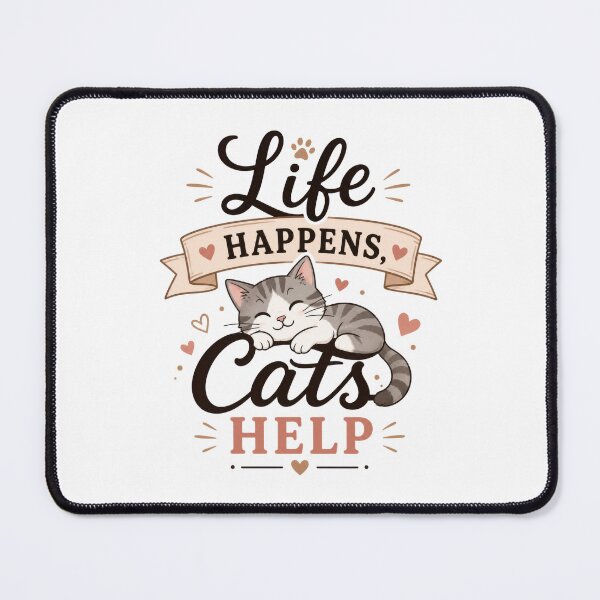 Item preview, Life Happens Cats Help Cute Cat Lover Gift designed and sold by INVITOARTE.
