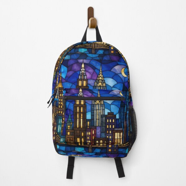 Item preview, Stained Glass Midnight Cityscape Pattern designed and sold by Dresut.