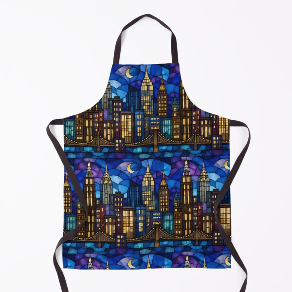 Item preview, Stained Glass Midnight Cityscape Pattern designed and sold by Dresut.