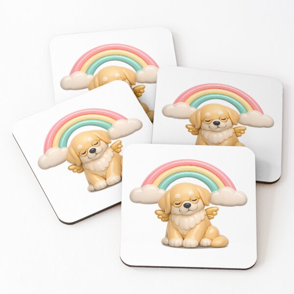 Item preview, Minimalist 3D Golden Retriever Angel Pet Memorial Sticker designed and sold by MIROUZ2000.