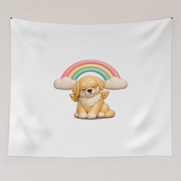 Item preview, Minimalist 3D Golden Retriever Angel Pet Memorial Sticker designed and sold by MIROUZ2000.