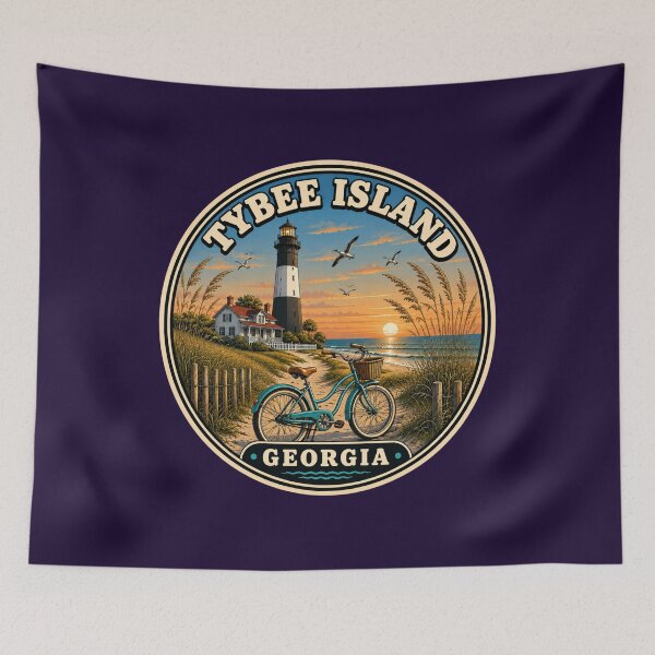 Item preview, Tybee Island Georgia Vintage Lighthouse Travel Badge designed and sold by Swanny's Custom T-shirt and Gift Designs.
