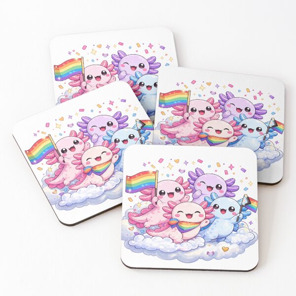 Item preview, Axolotls Pride Kawaii – Celebrating Love and Diversity designed and sold by Lunatik Cat.