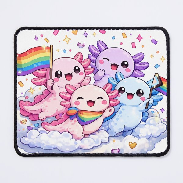 Item preview, Axolotls Pride Kawaii – Celebrating Love and Diversity designed and sold by Lunatik Cat.