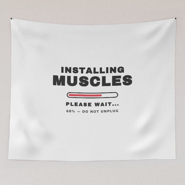 Item preview, Installing Muscles Please Wait — Funny Gym Workout Tee designed and sold by UrbanPrintVibes.