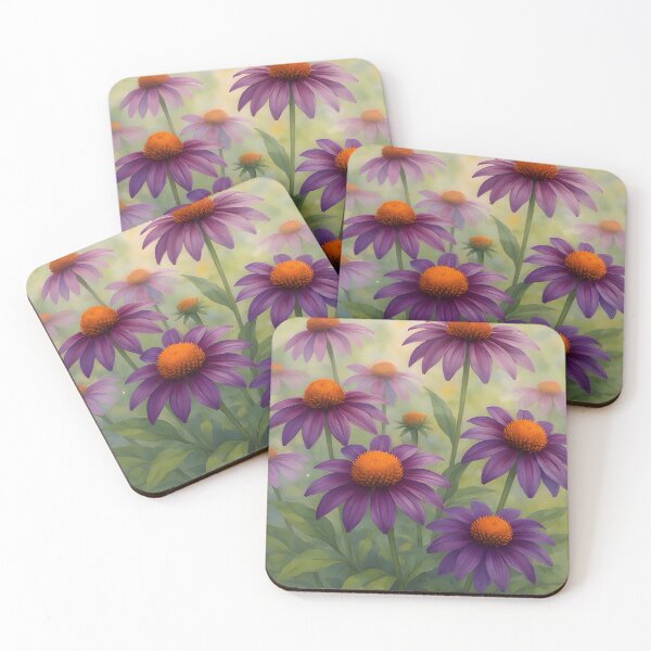 Item preview, Summer Coneflowers in Watercolor designed and sold by TinCatOutPost.