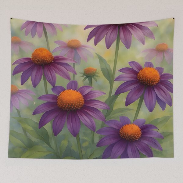 Item preview, Summer Coneflowers in Watercolor designed and sold by TinCatOutPost.