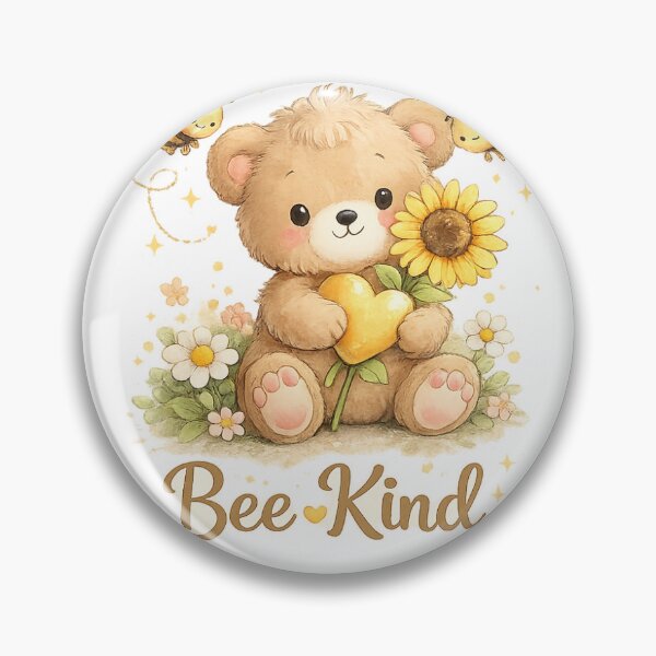 Item preview, Bee Kind Teddy Bear With Sunflower designed and sold by Orayah-Kids.