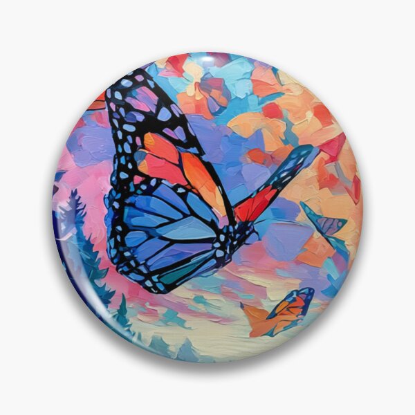 Item preview, Monarch Butterflies Flight Colorful Oil Painting Nature Art designed and sold by UhuCriei .