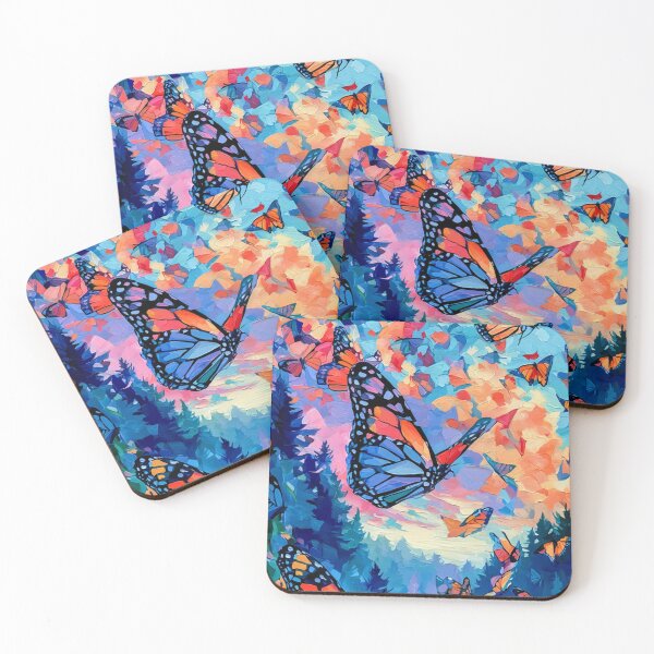 Item preview, Monarch Butterflies Flight Colorful Oil Painting Nature Art designed and sold by UhuCriei .