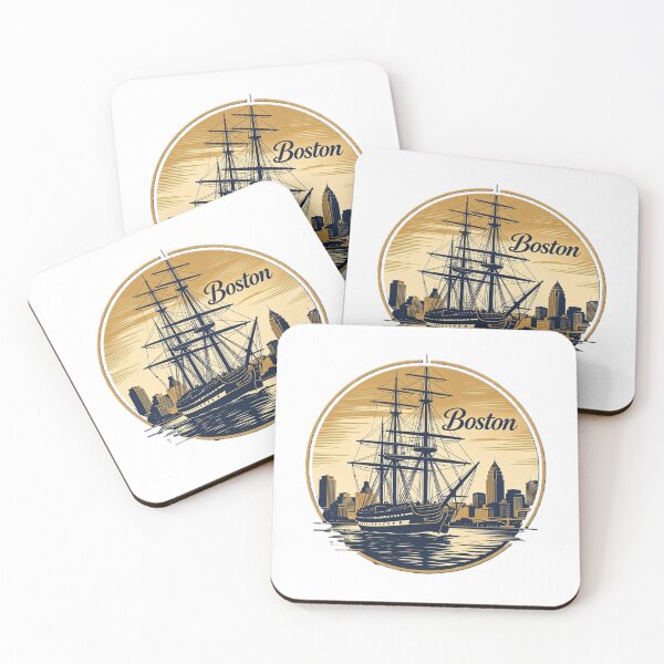 Item preview, Boston – Vintage Sailing Ship Skyline Art designed and sold by VladisWorld.