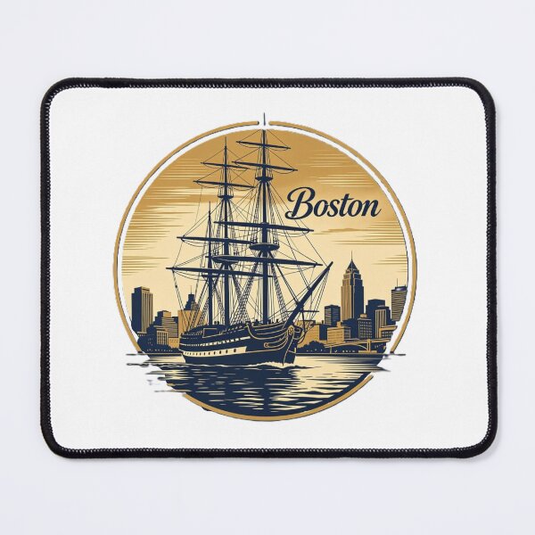 Item preview, Boston – Vintage Sailing Ship Skyline Art designed and sold by VladisWorld.