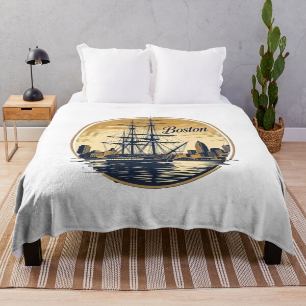 Item preview, Boston – Vintage Sailing Ship Skyline Art designed and sold by VladisWorld.