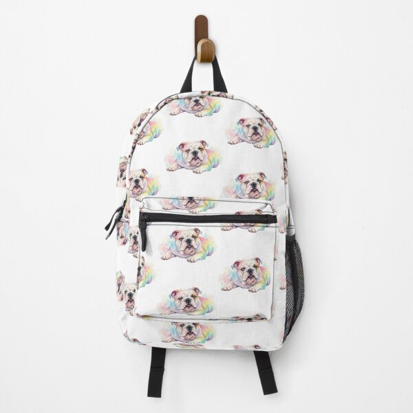 Item preview, English Bulldog Dog Rainbow Relaxed Colorful Puppy designed and sold by Prints by Mat.