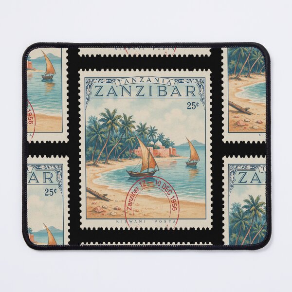 Item preview, Zanzibar Tanzania Coastal Postage Stamp Travel Sticker designed and sold by stickercuffs.