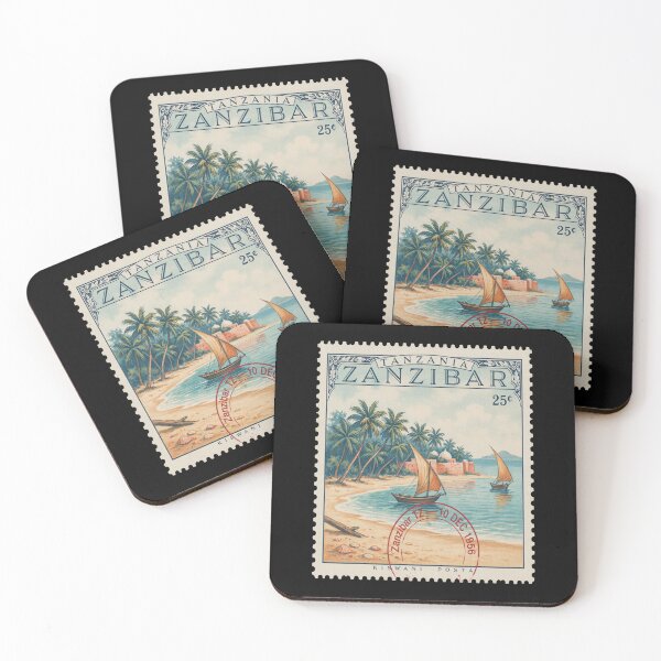 Item preview, Zanzibar Tanzania Coastal Postage Stamp Travel Sticker designed and sold by stickercuffs.