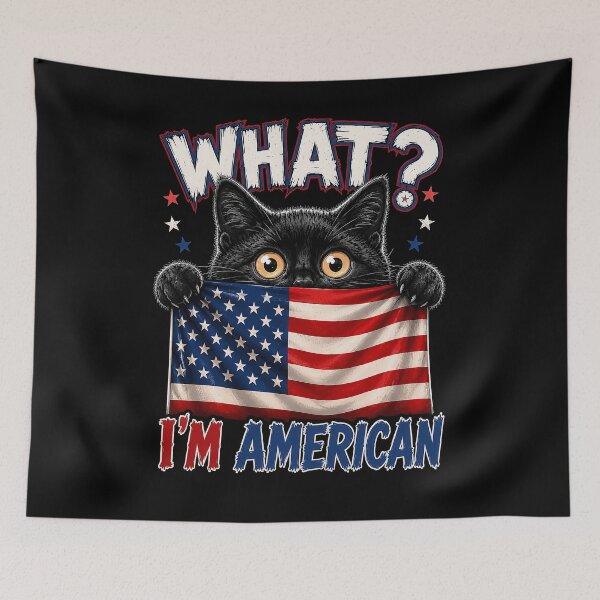 Item preview, Funny American cat Patriotic Cat Vintage American Flag Cat designed and sold by PetsArt.