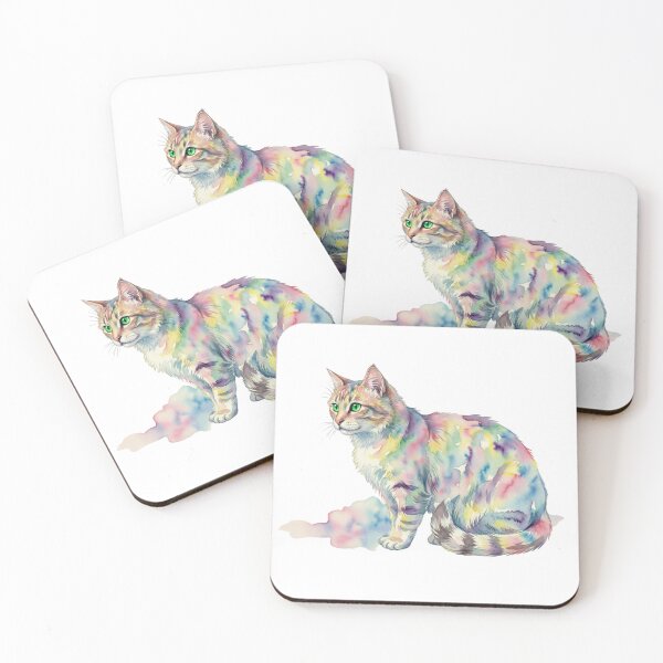 Item preview, Cat Rainbow Colorful Playful Feline Joy designed and sold by Prints by Mat.