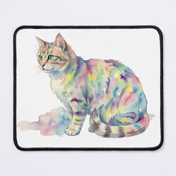Item preview, Cat Rainbow Colorful Playful Feline Joy designed and sold by Prints by Mat.