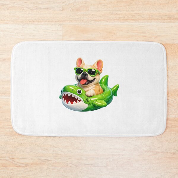 Item preview, Cute 3D French Bulldog Dog in Shark Pool Float Sticker designed and sold by MIROUZ2000.