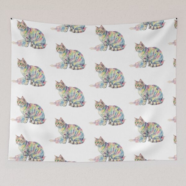 Item preview, Cat Rainbow Colorful Playful Feline Joy designed and sold by Prints by Mat.