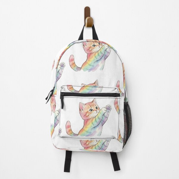 Item preview, Rainbow Kitten Holding On Playful designed and sold by Prints by Mat.
