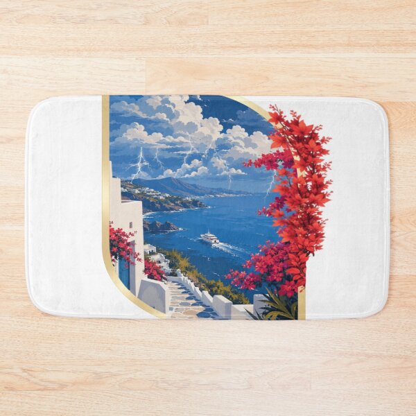 Item preview, Ray Coast Mediterranean Ocean View Lightning Landscape Graphic T-Shirt designed and sold by RAYapparel.