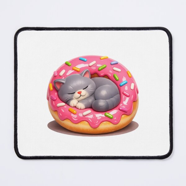 Item preview, Aesthetic 3D British Shorthair Cat Sleeping in Pink Donut Sticker designed and sold by MIROUZ2000.