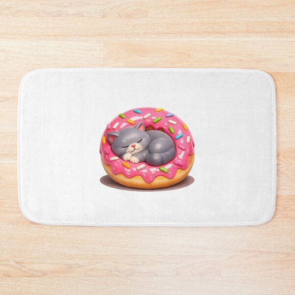 Item preview, Aesthetic 3D British Shorthair Cat Sleeping in Pink Donut Sticker designed and sold by MIROUZ2000.