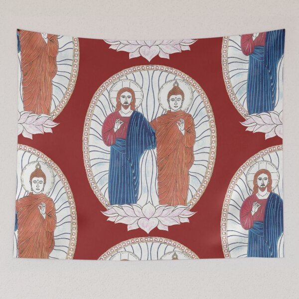 Item preview, Lord Jesus Christ & Lord Buddha | Christianity Buddhism Religious Art Symbolism designed and sold by Based History.