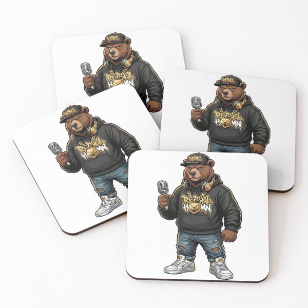 Item preview, Urban Bear Hip Hop Streetwear Rebel Funny Animal T-Shirt Print designed and sold by Presshue.