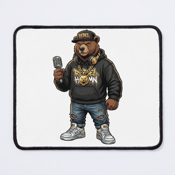 Item preview, Urban Bear Hip Hop Streetwear Rebel Funny Animal T-Shirt Print designed and sold by Presshue.