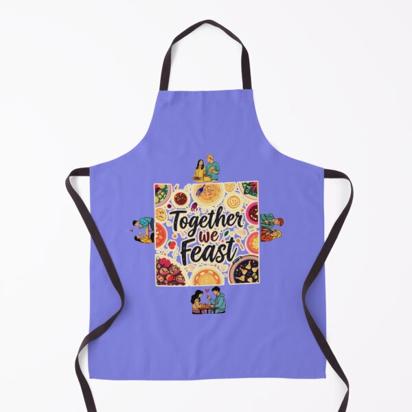 Item preview, Together We Feast Cute Foodie Couple Dinner Gathering Art designed and sold by Miheerala.