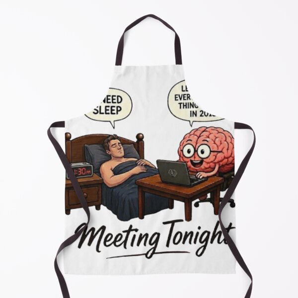 Item preview, Meeting Tonight Overthinking Brain Meme Funny Insomnia Art designed and sold by Northern Glow Art.