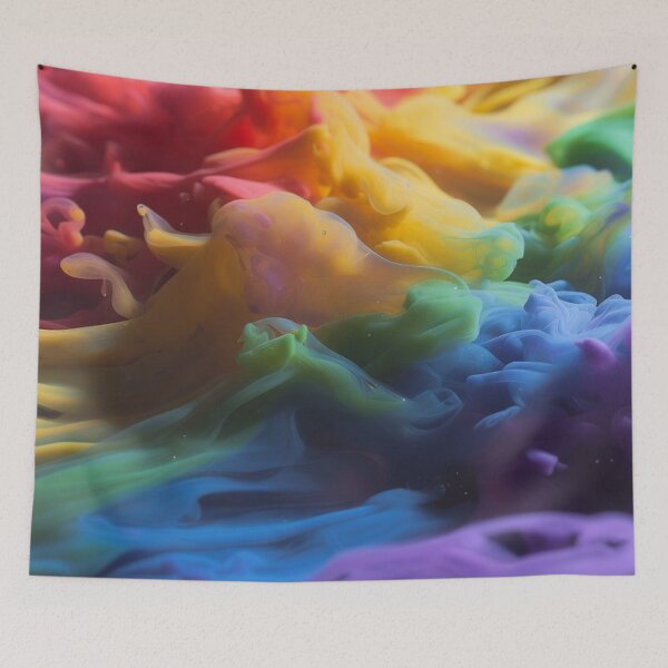 Item preview, Rainbow Fluid Art Swirling Colorful Abstract Painting designed and sold by IntelliMindDesigns.