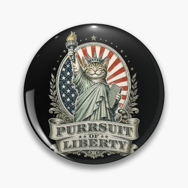 Item preview, Statue of Liberty Patriotic Cat Vintage American Flag Cat designed and sold by PetsArt.
