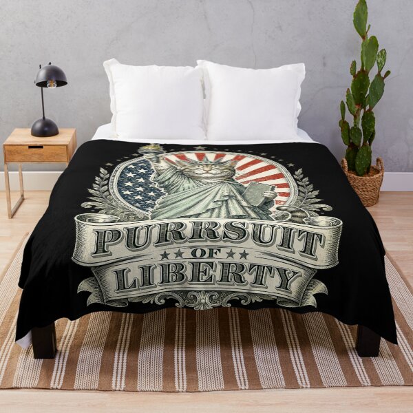 Item preview, Statue of Liberty Patriotic Cat Vintage American Flag Cat designed and sold by PetsArt.