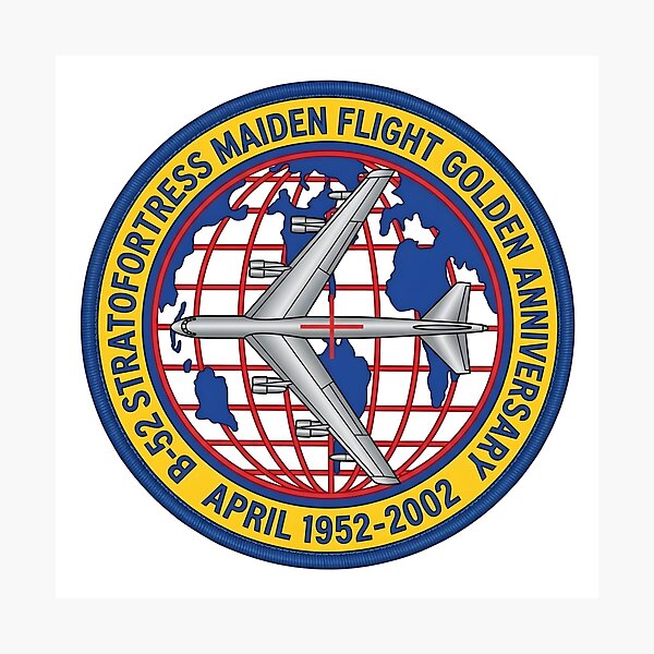 Item preview, B-52 Stratofortress Maiden Flight Golden Anniversary Commemorative Patch designed and sold by CharlieDesings.