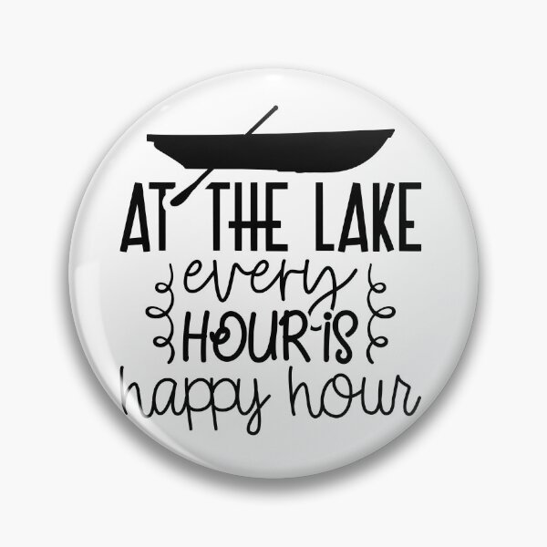 Item preview, At the Lake Every Hour is Happy Hour – Paddle Boat Lake Life Design designed and sold by EmeraldeaArt.