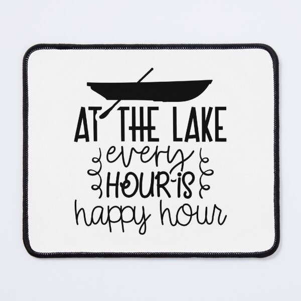 Item preview, At the Lake Every Hour is Happy Hour – Paddle Boat Lake Life Design designed and sold by EmeraldeaArt.