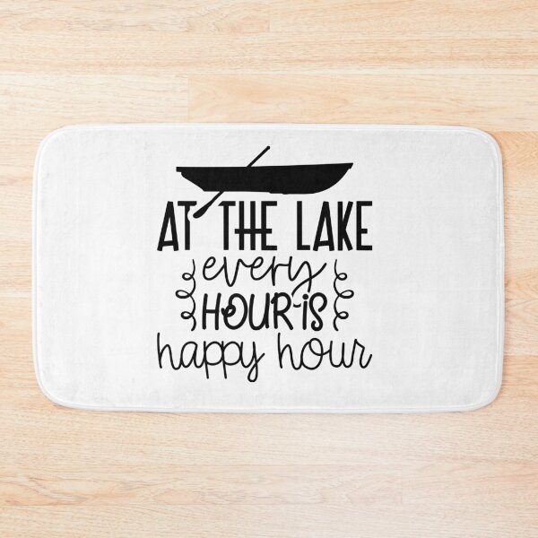 Item preview, At the Lake Every Hour is Happy Hour – Paddle Boat Lake Life Design designed and sold by EmeraldeaArt.