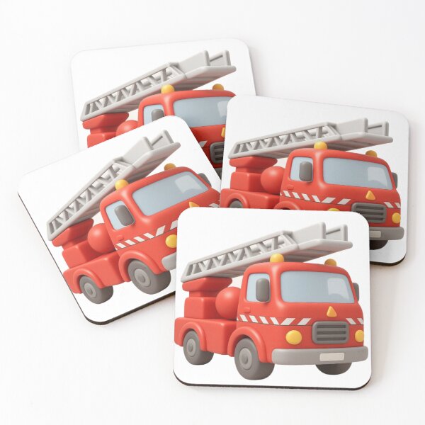 Artikelvorschau, Cute Fire Truck Ladder Vehicle Cartoon entworfen und verkauft von kakmi-art.