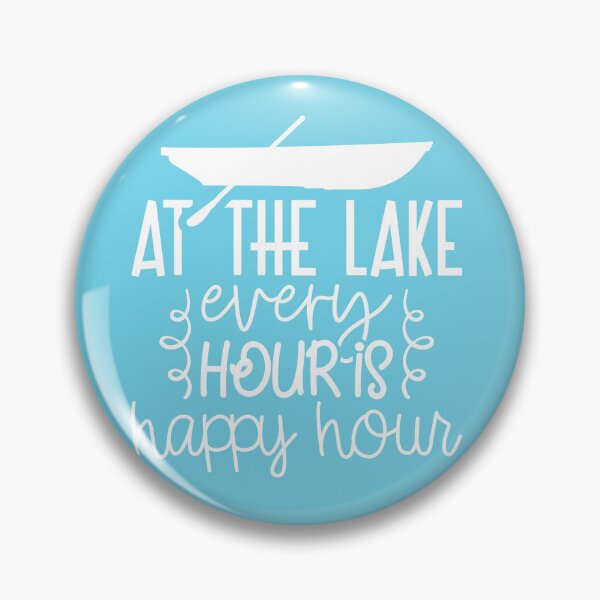 Item preview, At the Lake Every Hour is Happy Hour – Paddle Boat Lake Life Design designed and sold by EmeraldeaArt.