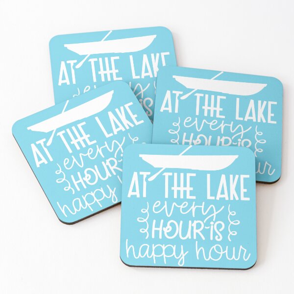 Item preview, At the Lake Every Hour is Happy Hour – Paddle Boat Lake Life Design designed and sold by EmeraldeaArt.