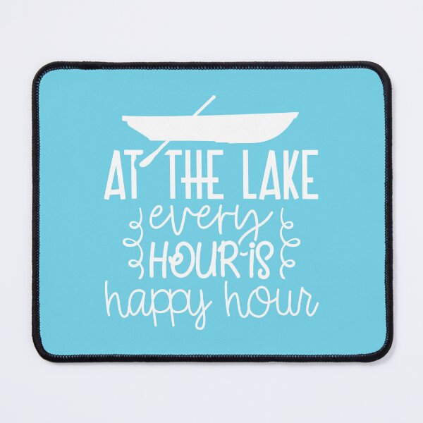 Item preview, At the Lake Every Hour is Happy Hour – Paddle Boat Lake Life Design designed and sold by EmeraldeaArt.