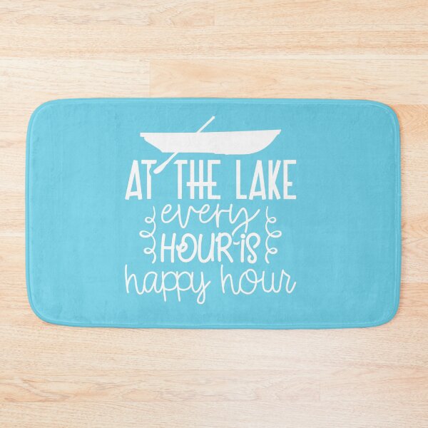 Item preview, At the Lake Every Hour is Happy Hour – Paddle Boat Lake Life Design designed and sold by EmeraldeaArt.