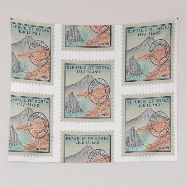 Item preview, Jeju Island Korea Coastal Postage Stamp Travel Sticker designed and sold by stickercuffs.