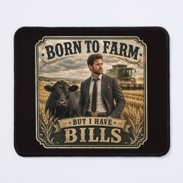 Item preview, Born to Farm, But I Have Bills | Farm Life Shirt designed and sold by PralinePeacock.