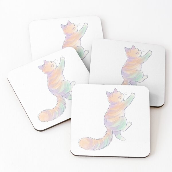 Item preview, Climbing Cat Rainbow Spring Kitten Playful designed and sold by Prints by Mat.
