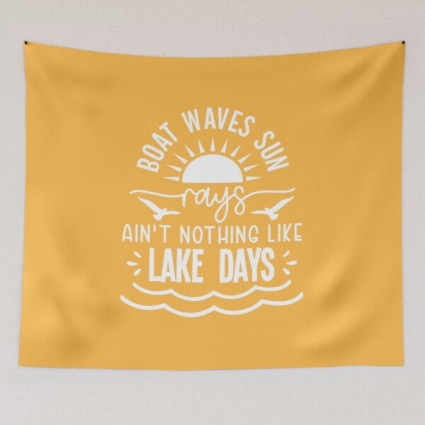 Item preview, Boat waves Ain’t Nothing Like Lake Days – Sun Birds Waves Lake Life Design designed and sold by EmeraldeaArt.